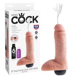 Gode Ralistic Squirting  with Balls - King Cock - Chair - Taille 8'' (20cm)