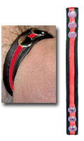 Cock Strap Cuir ''Bande Couleur'' - Rouge