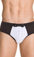 Cliquez pour voir la fiche produit- Slip ''Effet Smoking'' YamamaY - Noir/Blanc - Taille XL