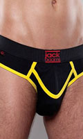 Cliquez pour voir la fiche produit- Slip ouvert ''Army Fly'' Jackadams - Noir/Jaune - Taille XL