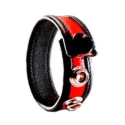 Cock Strap Cuir Luxe 3P/1P - Black/Red