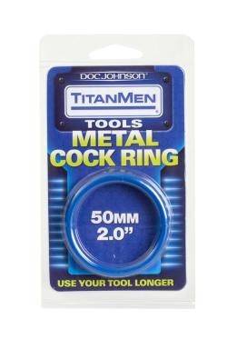 Metal CockRing - TitanMen - 50 mm - Blue