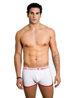 Boxer Sports Trunk - Jackadams - White/Red - Size S