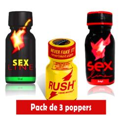 3 Poppers: Sexline original, Sexline red, Rush