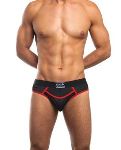 BodyFlex Army Fit Jock Brief - Jackadams - Black/Red - Size S