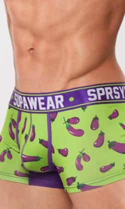 Boxer Trunk ''U31SPEG Sprint Eggplant'' - SupaWear - Green/Purple - Size XS