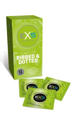 EXS Comfy Fit ''Ribbed & Dotted'' Condoms - x12