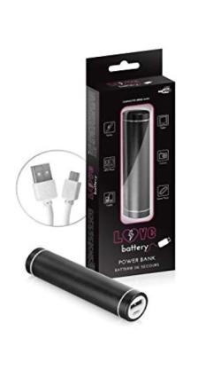Love Battery - Batterie de secours USB - Noir