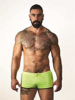 Boxer Short Urban Ibiza - Mr.B - Jaune Fluo/Bleu Foncé - Taille S