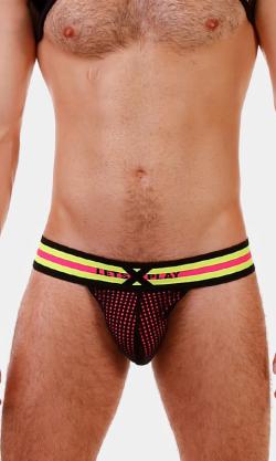 Jock Strap Let's Play - BARCODE - Rose Clair/Jaune Fluo - Taille S
