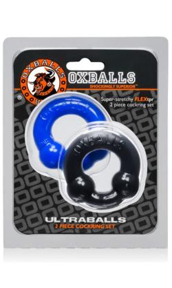 Ultraballs - 2 cockring Set - Oxballs - Black/Blue