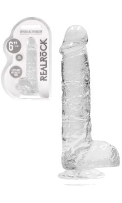 Dildo Crystal Clear - RealRocK - Transparent - Taille 6'' (15cm)