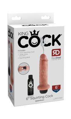 Squirting Cock - King Cock - Natural - Size 6 Inches