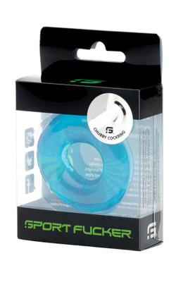 Sport Fucker Rubber Cockring Chubby - Ice Blue