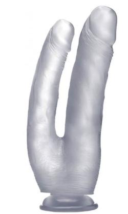 Double Gode Realistic - RealRocK - Transparent - Taille 10'' (25cm)