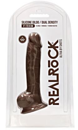 Silicone Dildo Dual Density - RealRocK - Brown - Size 9 Inches