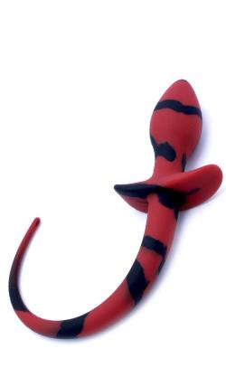 ButtPlug DOG TAIL Silicone - KIOTOS - Noir/Rouge