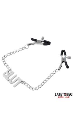 Pinces à seins Médaillon ''SLUT'' - LateToBed BDSM