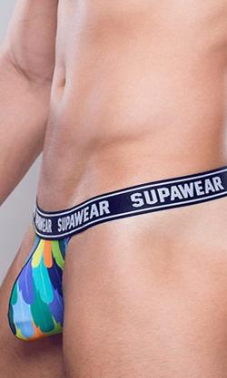 Tanga ''Pow Peacock'' - SupaWear - Multicolor - Taille S
