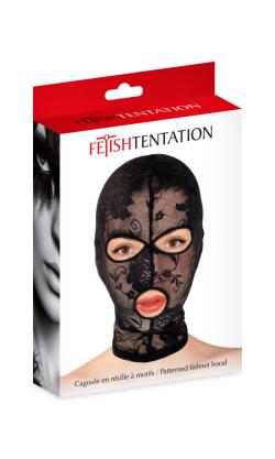 Cagoule Resille à motifs  (ouverture bouche/yeux) - Fetish Tentation