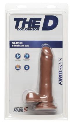 Realistic ''The D Slim'' - Doc Johnson - Marron - Taille 6'' (15cm)