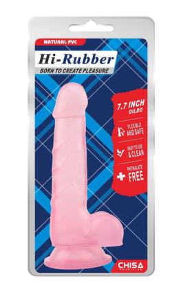 Gode Transparent Hi-Rubber - Chisa Novelties - Rose - Taille 7.5'' (19cm)