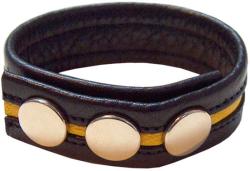 Cock Strap Cuir ''Bande Couleur'' 3P/3P - Jaune