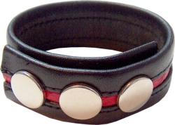 Cock Strap Cuir ''Bande Couleur'' 3P/3P - Red