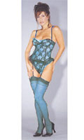 Ensemble Guêpière et string - Bleu - 90B