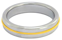 Donut Cockring Chrome - Bande Jaune - 55 mm <span style=color:red;>[Epuisé]</span>