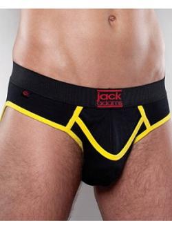 Slip ouvert ''Army Fly'' Jackadams - Noir/Jaune - Taille L