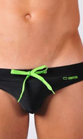 Cliquez pour voir la fiche produit- Slip de bain ''V11.20 Signature'' - 2Eros - Noir/Vert - Taille M