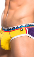 Cliquez pour voir la fiche produit- Slip ''Arena Show-It'' Andrew Christian - Jaune/Violet - Taille XS