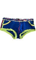 Click to see product infos- Boxer ''Pocket Retro Pop Show-It'' Andrew Christian - Dark Blue/Yellow Neon - Size S