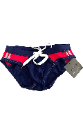 Click to see product infos- Slip de bain ''Ace Bikini'' Andrew Christian - Marine Blue/Red - Size XS