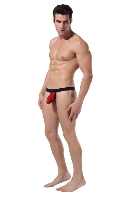 Cliquez pour voir la fiche produit- G-String Pouch Filet GOODFELLAS - Rouge - Taille S