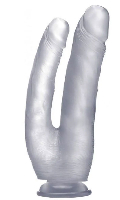 Cliquez pour voir la fiche produit- Double Gode Realistic - RealRocK - Transparent - Taille 10'' (25cm)