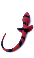 Click to see product infos- ButtPlug DOG TAIL Silicone - KIOTOS - Black/Red