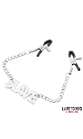 Cliquez pour voir la fiche produit- Pinces à seins Médaillon ''SLAVE'' - LateToBed BDSM