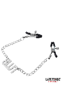 Cliquez pour voir la fiche produit- Pinces à seins Médaillon ''SLUT'' - LateToBed BDSM