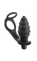 Cliquez pour voir la fiche produit- Plug Anal Vibro + Cockring - Blue Junker
