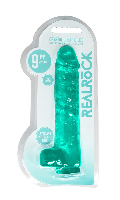 Click to see product infos- Dildo Crystal Clear - RealRocK - Green - Size 9 Inches