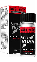 Cliquez pour voir la fiche produit- Poppers Super Rush Black Label (Pentyle) - flacon aluminium 24 ml