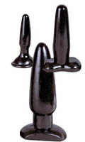Click to see product infos- Coffret 3 Dip Butt Plugs - Liquorice (black)
