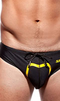 Click to see product infos- Slip de bain ''V10.JS Just Supa'' - SupaWear - Black/Yellow - Size M